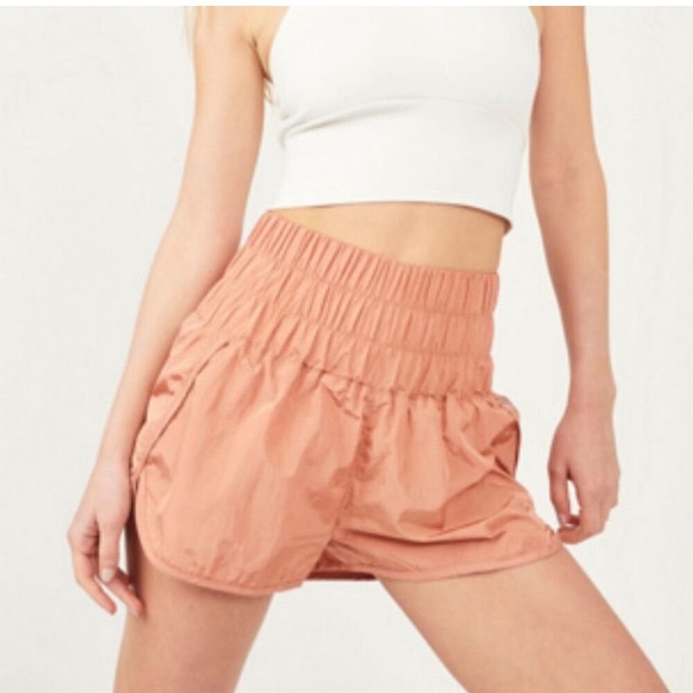 Free People Movement Women's High-Rise Shorts Orange Size M Activewear